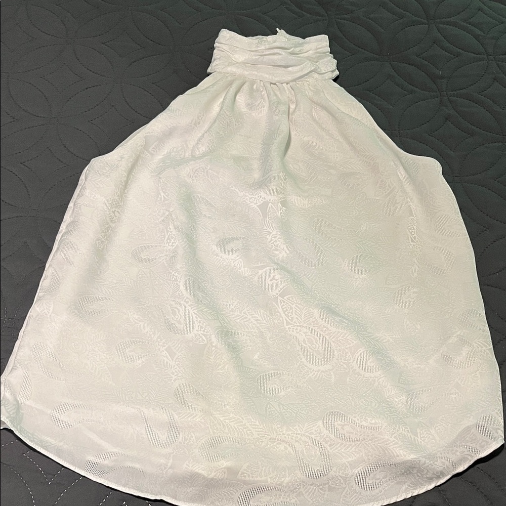 Tahari White Halter high neck dress tank